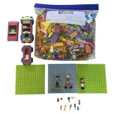 LEGO Friends bulk LOT 2.5 LBS Girls Colors Pink Aqua Pastels 3 Plates 3 Minfigs