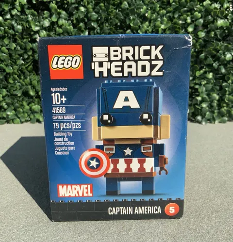 Lego Marvel Brickheadz- Captain America (41589)- New- Ships Fast