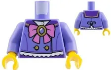 Lego NEW Cute WITCH Minifigure TORSO Blue Violet Pink Bow Gold Button 71052 Part