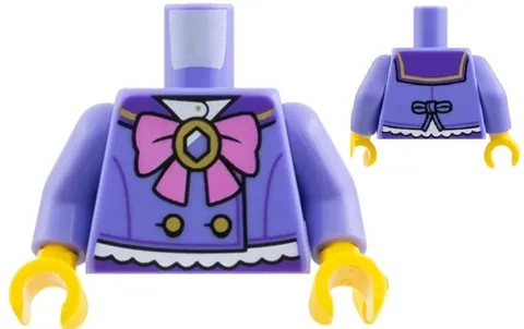 Lego NEW Cute WITCH Minifigure TORSO Blue Violet Pink Bow Gold Button 71052 Part