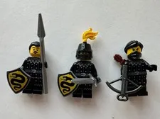 3 Lego Castle Snake Knights Minifigure Lot