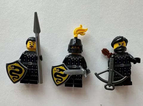 3 Lego Castle Snake Knights Minifigure Lot