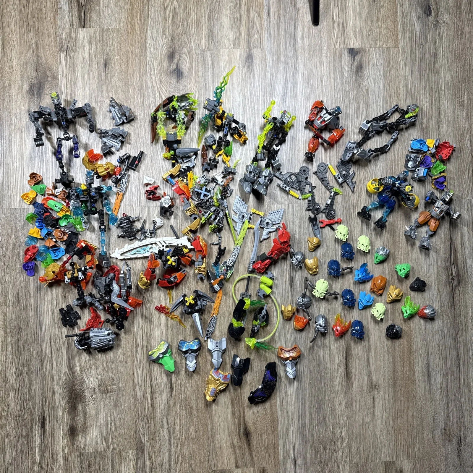 LEGO Bionicle Bulk parts Over 100 Pieces 3 LB Masks Heads Weapons Chest Legs