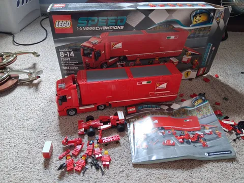Lego Speed Champions Scuderia Ferrari F14 And Ferrari Truck - Used 99 Complete