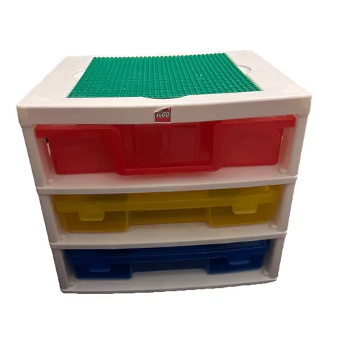 LEGO IRIS 3 Tote Storage Bin Building Block Minifigure Head Logo Baseplate
