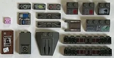 LEGO Lot of Dark Gray Printed Pattern Sticker Parts