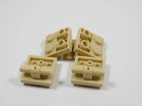 LEGO Lot of 4 Tan 2x2 Modified Plates w/ Bar on Bottom S6