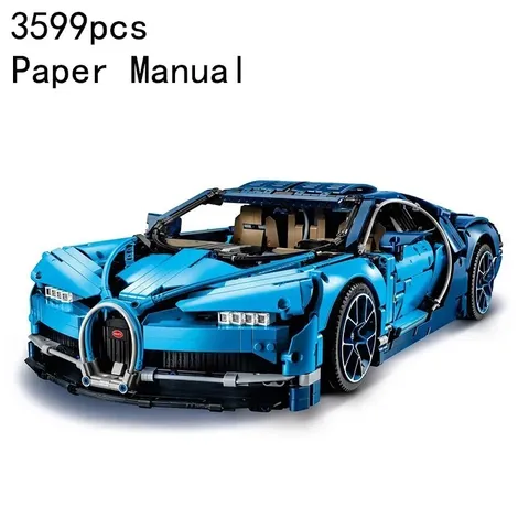 Blue Sports Car 3599 Pieces Building Model Bricks 