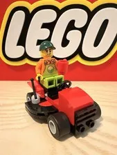 Lego Farmer Minifigure With Ride-On-Mower
