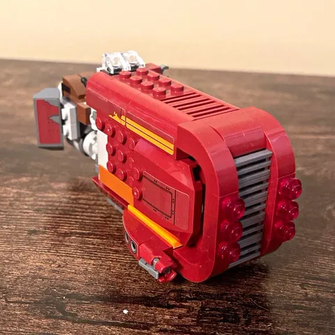 LEGO Speeder Custom Built Vehicle w/ Shooting Studs Red Gray Orange White