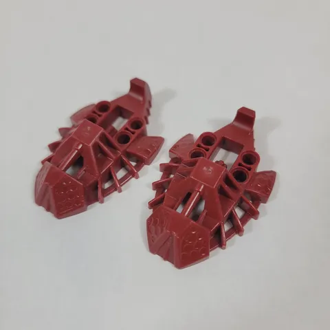 LEGO Bionicle Toa Inika DARK RED Elliptical Foot Set Pair Part 53549 Tahu 8689