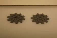 W - (2) LEGO Technic Gears part #35443 Plate modified 4x4 with 10 gear teeth. D