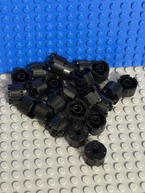 LEGO 2x2 Black Round Pieces/Parts Bulk Lot - 25 Pieces in Polybag