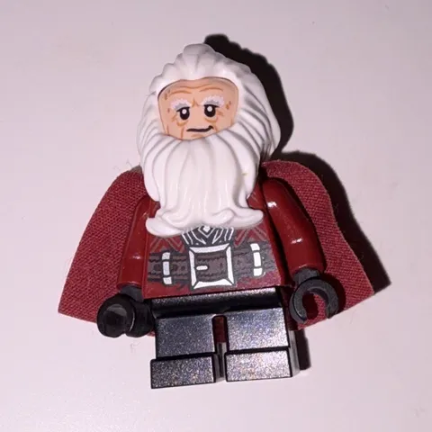 LEGO Minifigure White Hair & Beard with Dark Red Cape Figure Only