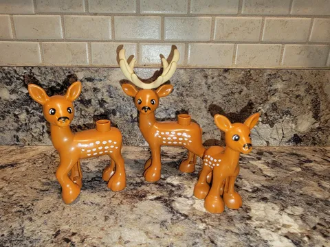 LEGO Duplo Reindeer Buck Stag Doe Fawn Deer Family Nature Wildlife Animal Lot