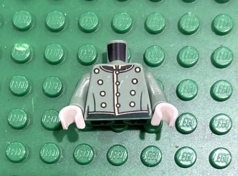 LEGO Minifigure Torso Sand Green / Gold Jacket Formal 973pb4538c01 Hotel Modular