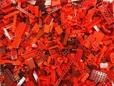 LEGO Red & Dark Red Mixed Random Loose Parts Bulk Lot 1LB Used Clean-REBRICKS