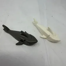 LEGO Shark Figures Lot of 2 Dark Gray White Hinged Jaw Animal 2547 Pirates Diver