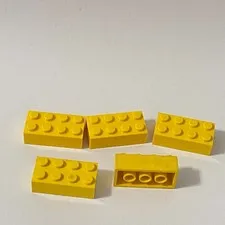 Lego 3001 Yellow Replacement Add-on Pieces Parts Lot of 5