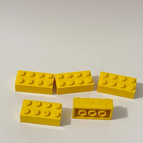 Lego 3001 Yellow Replacement Add-on Pieces Parts Lot of 5