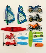 LEGO Lot - Kayak Windsurfer Parts Lot + Motorcycles + Bike + Scooter + Skis