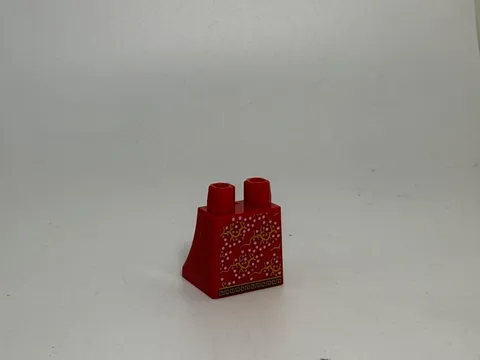 Lego Leg-Lower Body, Skirt with Bright Pink Flowers, Gold Branches Pattern (BAM)