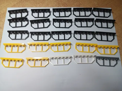 LEGO BULK LOT OF 25 MODIFIED PLATES 1X6 TRAIN WAGON END #6583 MIXED COLORS