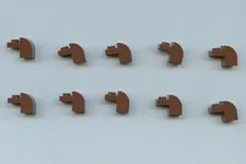 LEGO x 10 Reddish Brown Slope, Curved 2 x 1 x 1 1/3 with Recessed Stud 6091
