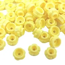 100 Pieces LEGO® Flower Edge 5 Petal 1x1 Plate Round Bright Light Yellow 24866