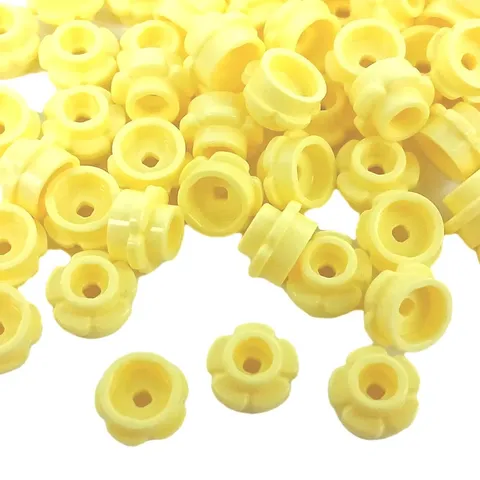 100 Pieces LEGO® Flower Edge 5 Petal 1x1 Plate Round Bright Light Yellow 24866