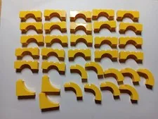 LEGO BULK LOT 34 YELLOW ARCH BRICKS  1X4 1X3X2