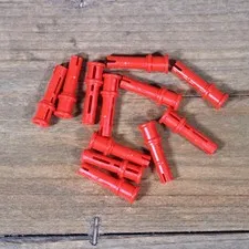 LEGO Red Technic Pin 3L Friction Ridges and Bush Stop Part No. 32054 Qty 12
