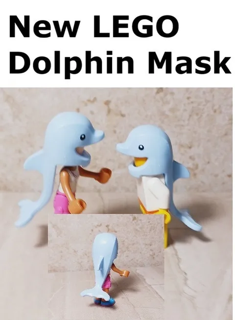 New LEGO Sea Creature Dolphin Mask Ocean Animal Porpoise Blue Headgear Halloween