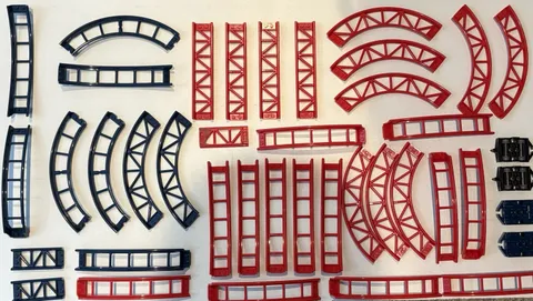 LEGO Tracks Track Pieces Bulk Lot Red Blue Black - More Than 10 Pieces