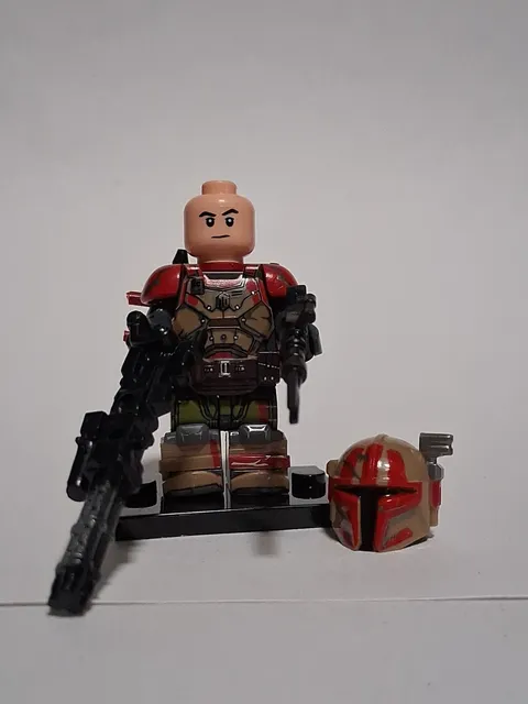 Star Wars Clone Force Custom Tan-Red Armored Minifigure Clone Trooper - Lego New