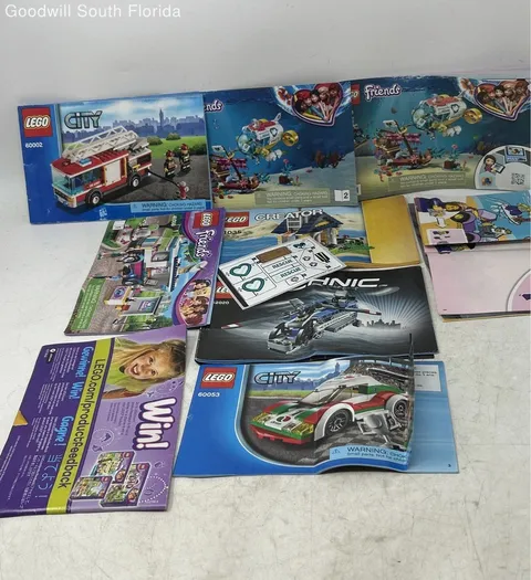 Lot Of 10 Pcs Assorted Lego Large Print Mixed Variety Instruction Manuals Age 3+