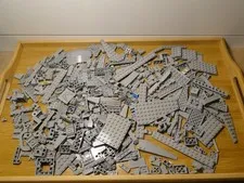 Lego Light Grey Gray Lite Mixed Parts Pieces Bricks Plates Lot