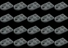 20 PCS NEW LEGO 3176 Plate, Modified 3 x 2 with Hole Dark Gray