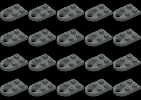 20 PCS NEW LEGO 3176 Plate, Modified 3 x 2 with Hole Dark Gray