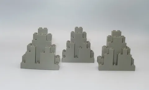 LEGO x3 part # 6083 Rock Panel 3x 8 x76 Triangular LURP classic old dark gray