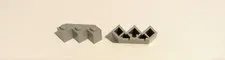2X LEGO Part 2462 BRICK FACET 3 x 3 OLD LIGHT GRAY Modified Vintage Classic Rare