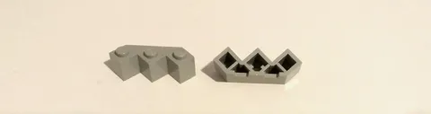 2X LEGO Part 2462 BRICK FACET 3 x 3 OLD LIGHT GRAY Modified Vintage Classic Rare
