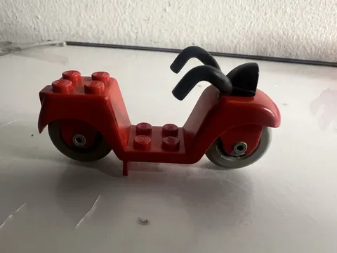Vintage LEGO Red Scooter Bike w/Gray Wheels Loose ob