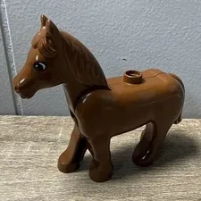 Vintage LEGO DUPLO Dark Brown Horse Pony Animal Zoo Barn Farm House Castle