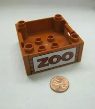 Lego Duplo BROWN ZOO TRUCK TRAIN BOTTOM PART CARGO CRATE Specialty Block Part 