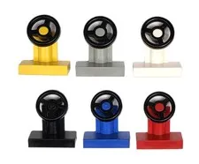 LEGO Steering Wheel lot of 6 - Yellow, Gray, White, Black, Blue, Red