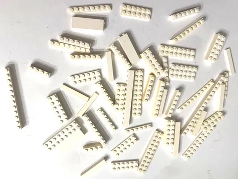 LEGO White Long Plates & Tiles Lot - Thin Building Strips 1x8 2x8 1x12 MOC Bulk