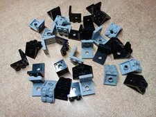 LEGO BULK LOT 32 BRACKET 2X2-2X2 WITH 2 HOLES BLACK LIGHT BLUISH GRAY  #3956