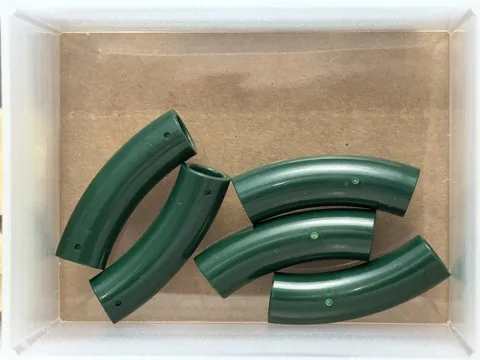 LEGO Parts - Dark Green Brick, Round Tube 1 x 1 d. 45 degrees - No 7324 - QTY 5