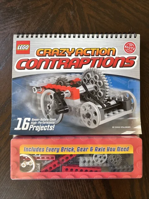 LEGO Crazy Action Contraptions, Spiral Bound Activity Kit by Klutz, NEW Complete